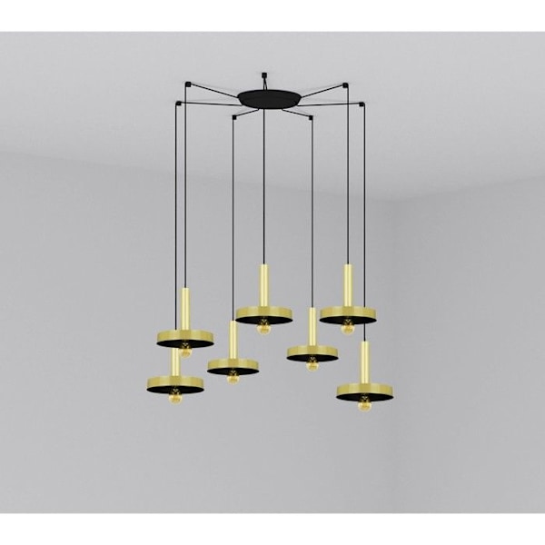 WHIZZ Lampadaire or/svart 7L 20161-7L KOPPAR