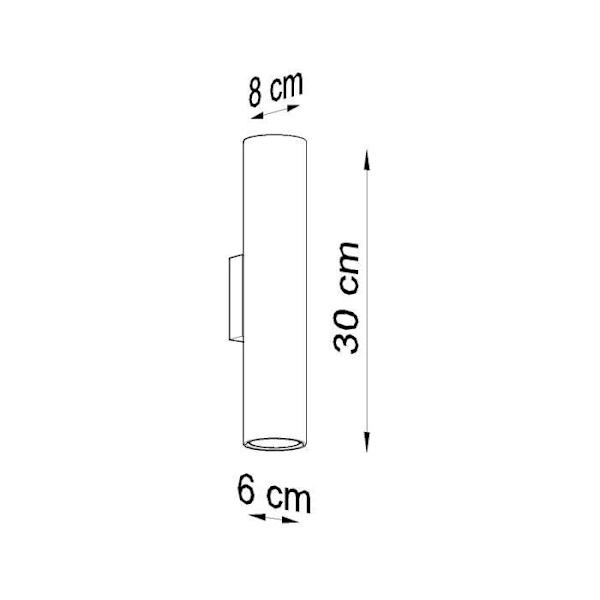 Modern Vägglampa LAGOS - SOLLUX - Svart - 2 GU10 glödlampor - 40W