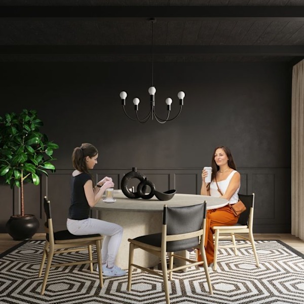 PICCOLO 3 E27 LED Pendellampa Modern Loft BOHO Design Corridor - Svart