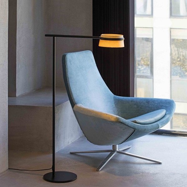 Golvlampa - FARO - LOOP - Integrerad LED - Svart - 2700K - Modern design Svart