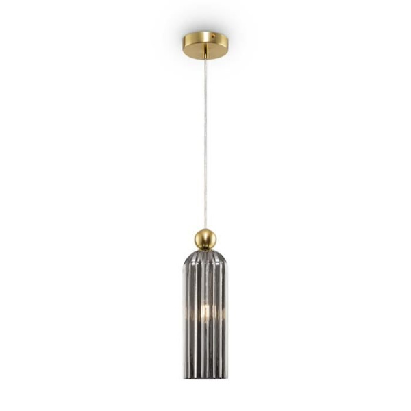 Maytoni Antic Moderne loftslampe i fin guld, grå lampeskærm af glas Grå