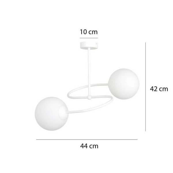 Plafondslampa - Emibig - Selbi 2 - Vit - 2 lampor - Modern design - E14