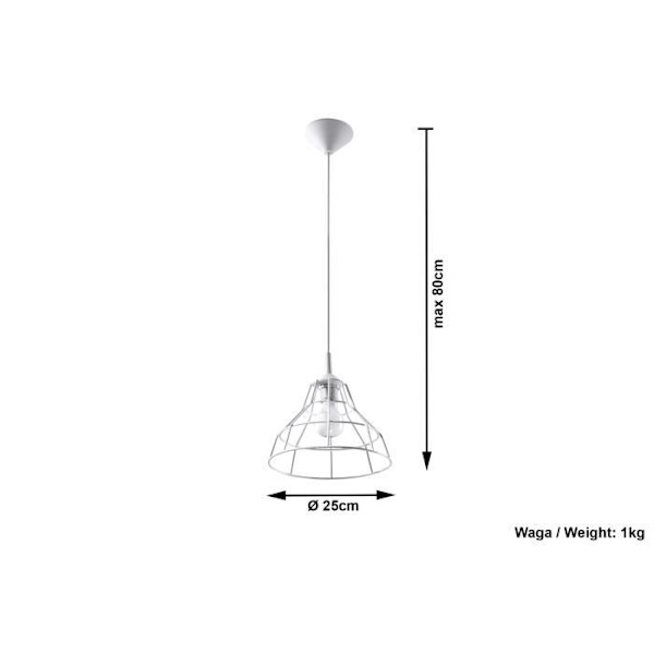 ANATA E27 LED Pendellampa Modern Loft BOHO Design Corridor - Vit - SOLLUX - 1 glödlampa - 60 Watt - A++ - E