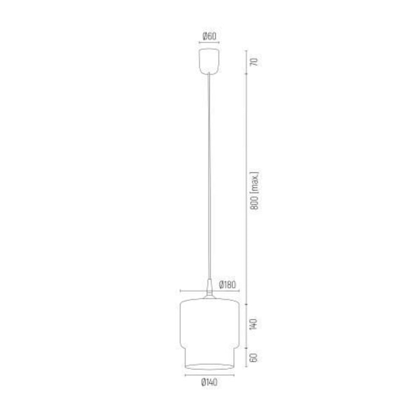 Taklampa - Argon - NEWA - Dôme Marine - Glas - E27 - 107 cm