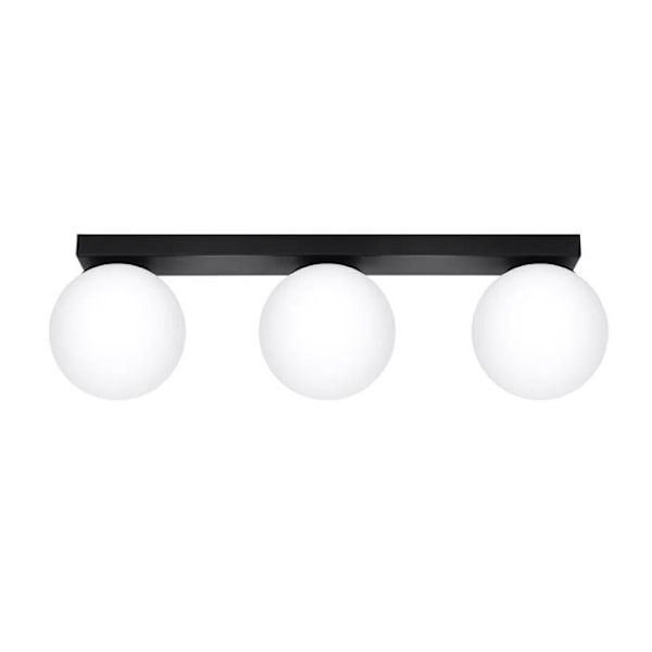 Loftslampe - SOLLUX - Yoli - Black Globe - Stål/Glas - 3 G9 lamper - 12W