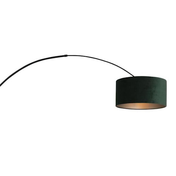 Sienna Sparkled Light Vägglampa med mattsvart lampskärm, sammetsgrön