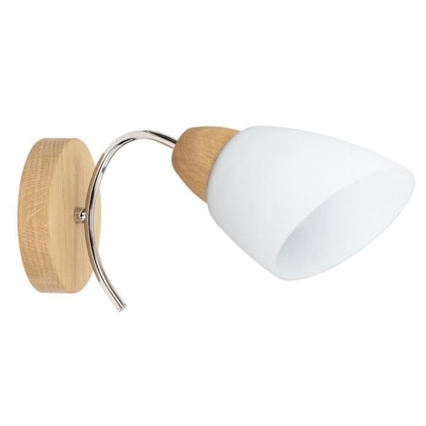 Væglampe i olieret eg, retro enkelthoveddesign, VILETTA WOOD olieret eg