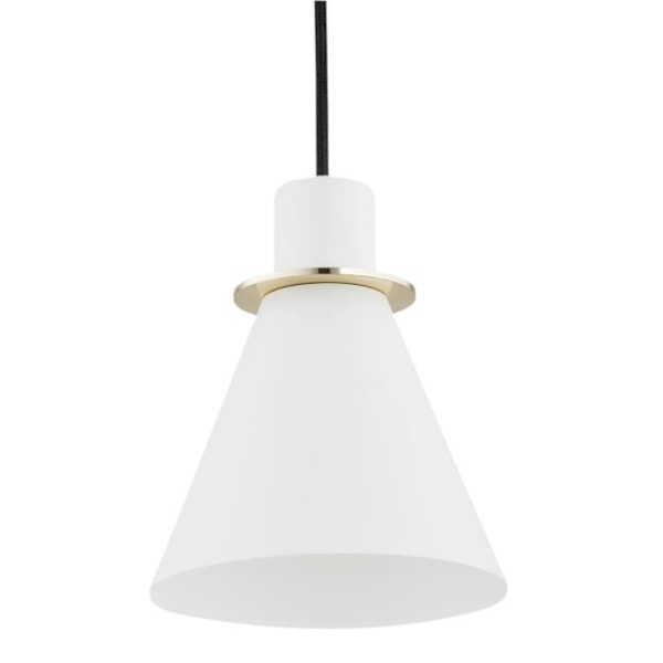 Argon BEVERLY Loftlampe Suspension Dome Hvid struktur, Messing Elementer