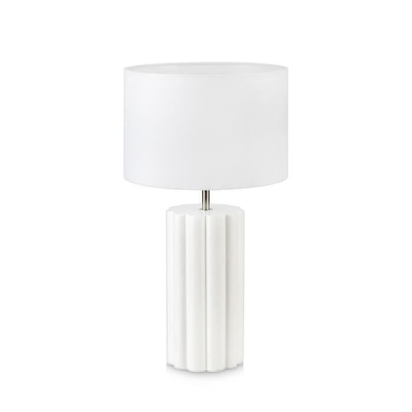 Markslojd Søjle Søjle bordlampe 1 lys hvid med rund skærm
