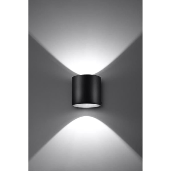 LED Væglampe Up/Down ORBIS - SOLLUX - Sort - Aluminium - Soveværelse