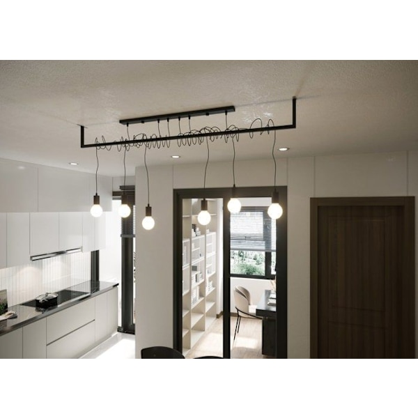 Pendel SALAMANCA 6 E27 LED Modern Loft BOHO Design Korridor -Sort