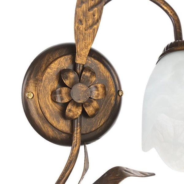 Væglampe - Onli - SONIA - Blomsterdesign - Glaslampeskærm - E14 - Moderne