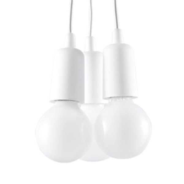 DIEGO 3 LED pendellampa - SOLLUX - Vit - Modern Loft BOHO Design - E27 - 60W vit