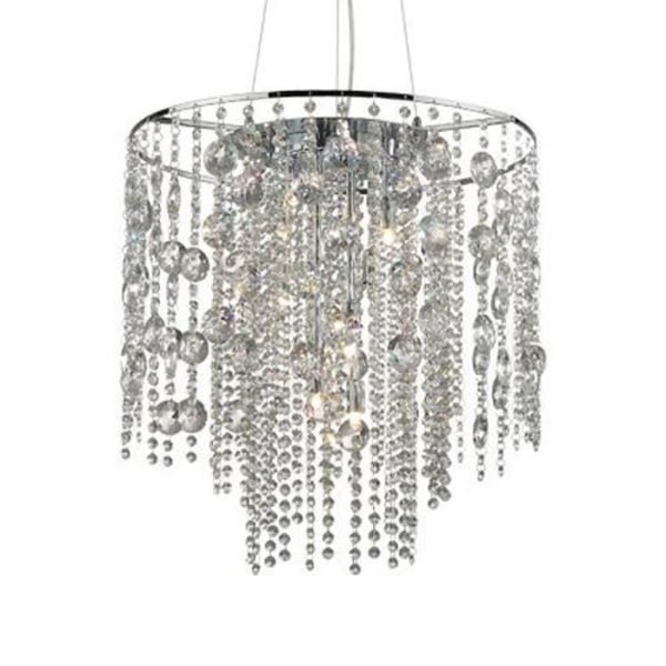 Ideal Lux EVASIONE SP10, Soveværelse, Børneværelse, Spisestue, Stue, Krom, IP20, Overflade, Rund, Glas, Metal Krom