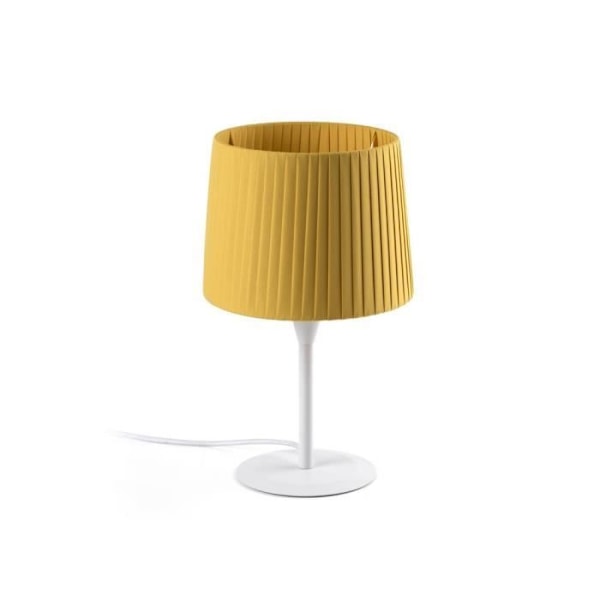 Faro SAMBA - Gul konisk rund bordslampa, E27 GRÅ