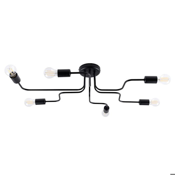Lampa - Sollux Lighting - Vektor 6 - Noir - 6 glödlampor - LED - Inomhus svart