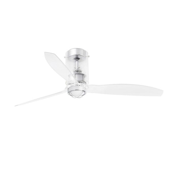 Takfläkt - Faro - Rörfläkt - Krom - Transparent - LED 6 hastigheter Transparent