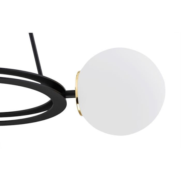 Argon AMALFI Globe upphängd taklampa 3 ljus matt opal, svart struktur, mässingselement