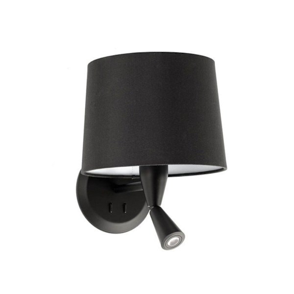 Vägglampa 1 + 1 designlampa Faro Conga Black Steel 64309-03 NEGRO
