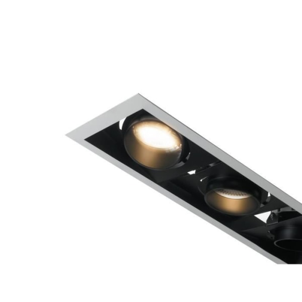 Fan Europe Apollo - Justerbar tredobbelt integreret LED forsænket downlight, hvid sort, 3000K