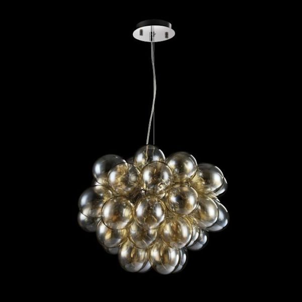 Modern taklampa - Maytoni - Krommetall - Bärnstensfärgad glas - 8 G9 28W LED-lampor