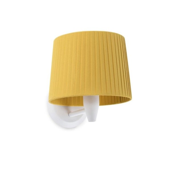 Vägglampa - Faro - SAMBA - Vit skärm - E27 - Stål - Inomhus BLANCO