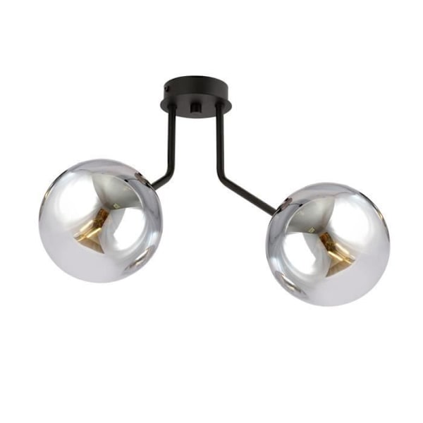 Emibig NOVA Nova Globe taklampa svart med grafitglas lampskärm, 2x E14