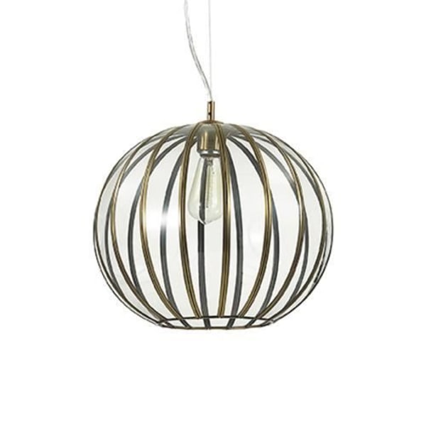 Suspension RONDO SP1 D40 - IDEAL LUX - Struktur i brunet metal - Diffuser i klart glas - Ø 40cm