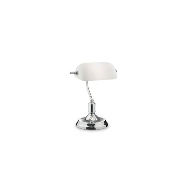 Bordlampe - IDEAL LUX - LAWYER - Krom - 1 pære - Moderne design Krom, Hvid