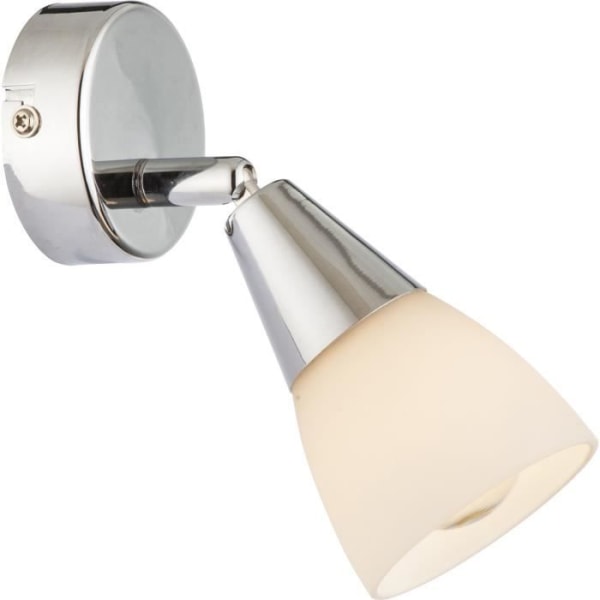 GLOBO Krom spotlygte L16,5 x l7 x h13,5 cm - Opalglas Grå
