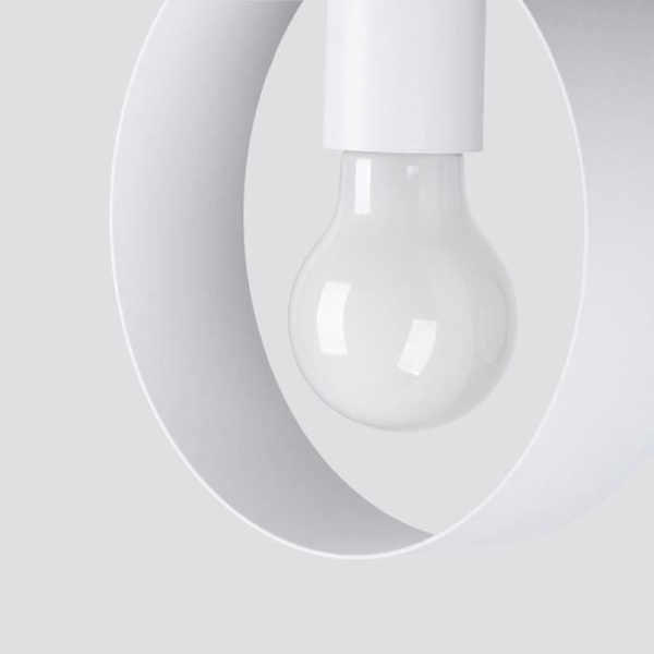 Pendellampa - SOLLUX - Titran - Vit - Stål - E27 - 60W - IP20
