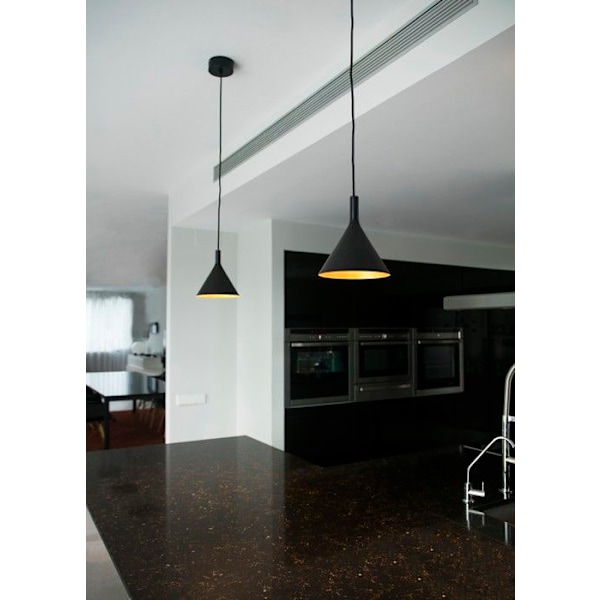 Suspension LED - FARO - PAM - Sort/Guld - 11W - Moderne Design Svart