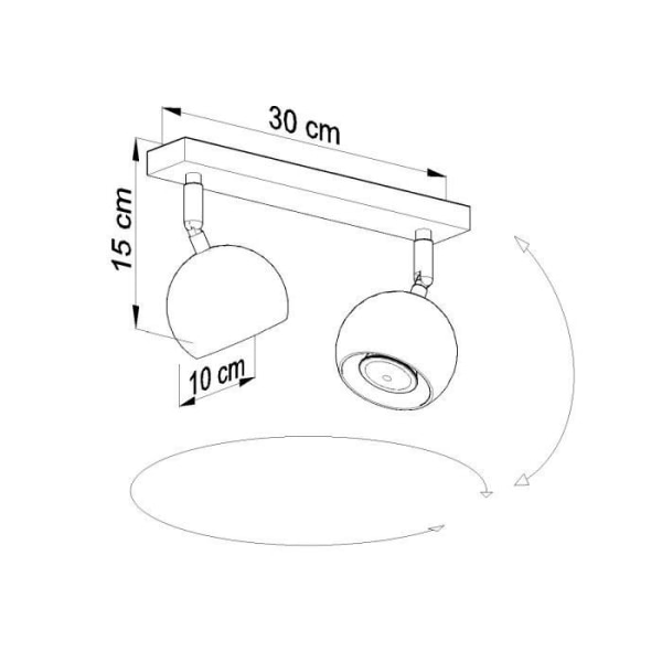 OCULARE 2 LED-taklampa - SOLLUX - Vit - 2 GU10-lampor - Modern Design LOFT Spot