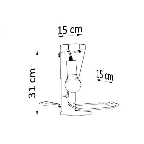 ARBY E27 Modern Black Steel Bordlampe SOLLUX