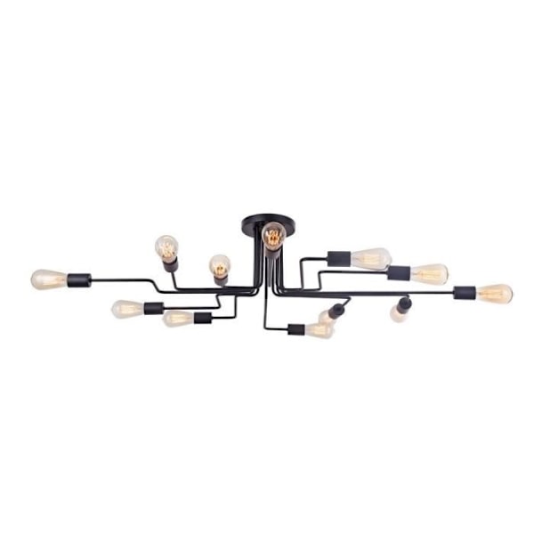 Plafondslampa - GILBERT - 12 ljus - Svart - E27 - Samtida design Svart