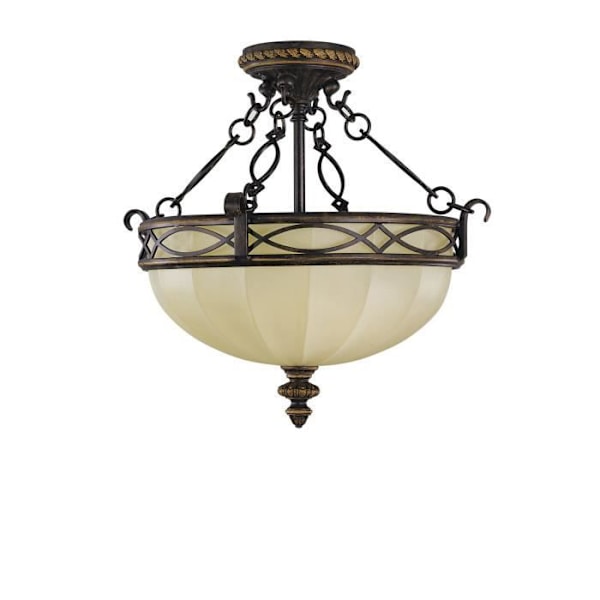 Salong Semi-Ceiling Light 3 glödlampor - Brun - Glas - E27