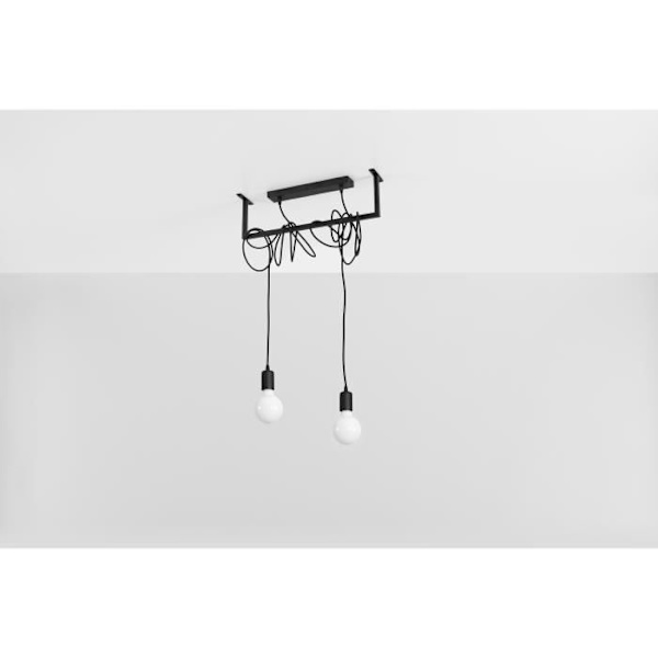 SALAMANCA 2 E27 LED Pendel Moderne Loft BOHO Design Korridor - Sort