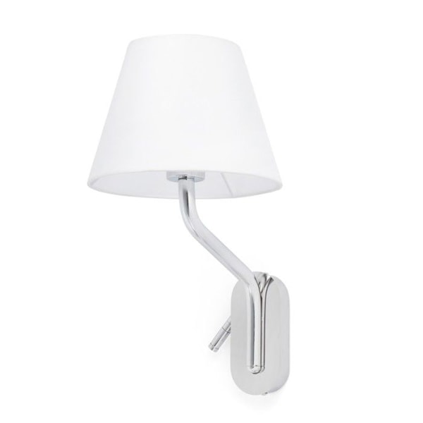 Läsningslampa - Faro - ETERNA - Vägglampa Krom - E27 - Modern design - Inomhus Krom, Vit