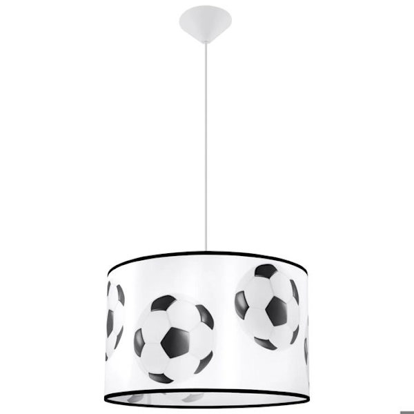 Hængelampe - Sollux Lighting - Football A 40 - Hvid/Sort - 40x40x82 cm - LED vit svart