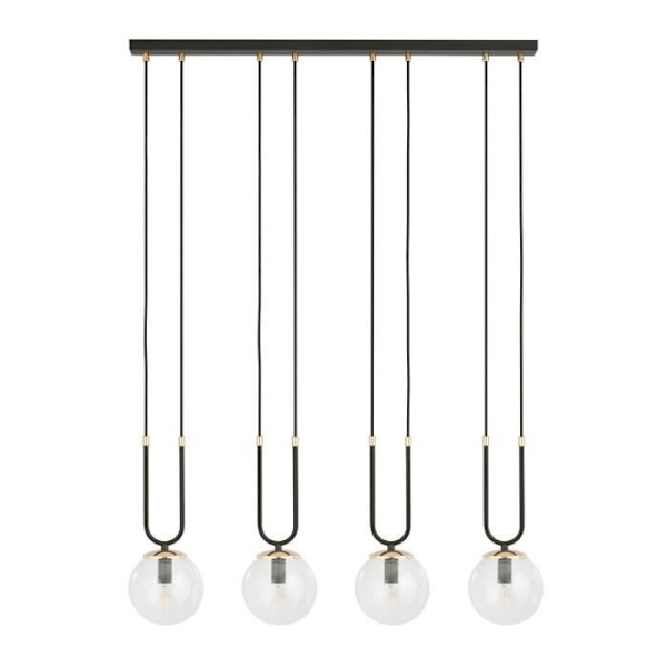 Emibig GLAM Glam Globe Bar taklampa svart med klarglasskärm, 4x E14