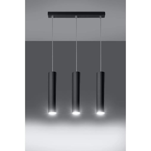 Lagos 3 Pendellampa Modern Boho Design för Sovrum Vardagsrum Trappor Hall - Svart