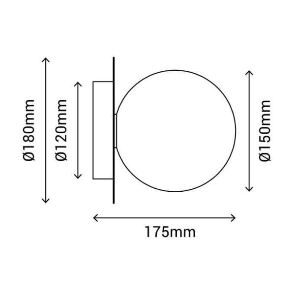 Loftslampe 1XG9 D150 Glaskugle Trans-NG MUSA