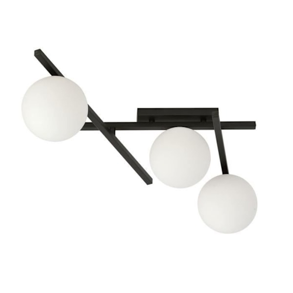 Emibig SMART Smart Globe taklampa svart med vit glasskärm, 3x E14