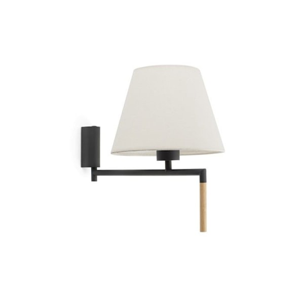Væglampe - FARO - RON - Grå lampeskærm - E27 sokkel - Stål Beige