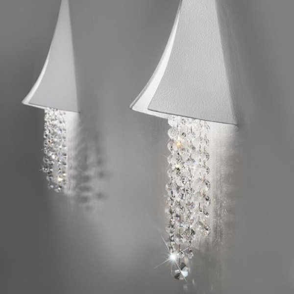 Designer krystal væglampe FONTE DI LUCE mat hvid 1 pære - KOLARZ - Vægmonteret - LED - Krystal