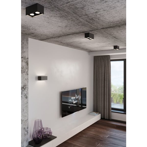 QUAD Loftslys Spot Moderne Loft Design til Soveværelse Stue Trapper Gang - Sort