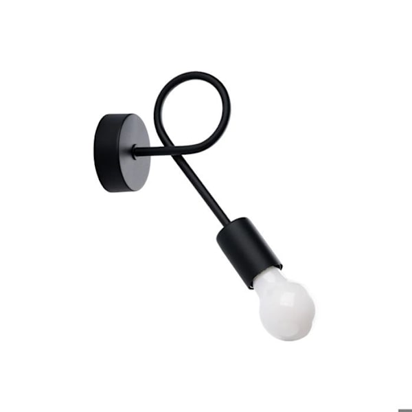 Væglampe - Sollux Lighting - Levar - Sort Metal - E27 - Indendørs svart