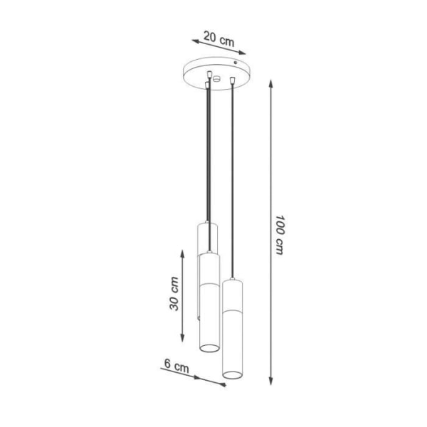 Sollux Lighting Pablo Cluster loftslampe, sort, naturligt træ, 3x GU10