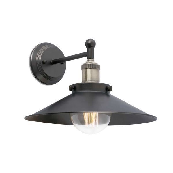 MARLIN - Vägglampa Metall Svart/Guld Ø30cm NEGRO