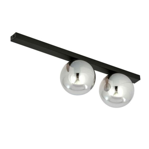 Emibig FIT Fit Black Globe taklampa med grafitglasskärm, 2x E14